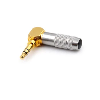 

Wire Connector 3.5mm Jack 90 Degree Gold-plated 3 Pole Right Angle High Quality Earphone DIY Headphone Plug Fix Cable Up To 6mm