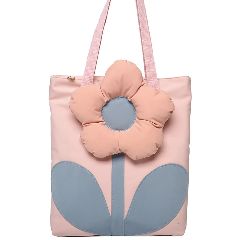 2021 Summer Women Shoulder Bags Female Large Capacity Handbags Lady Cute Flower Purse Luxury Designer Colorful Block Canvas Bag