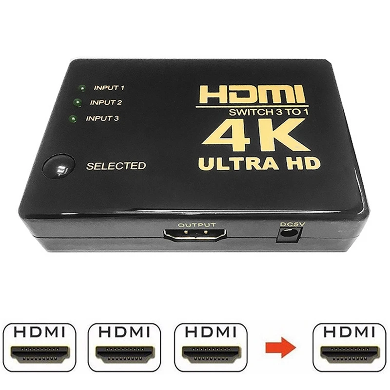 1080P HDMI видео коммутатор 4K x 2K сплиттер 3 входа 1 выход переключатель для DVD TV