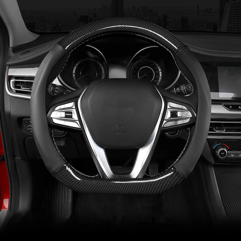 QCBXYYXH Car Styling For Nissan Qashqai J11- Steering Wheel Covers Leather steering-wheel Cover Interior Accessories