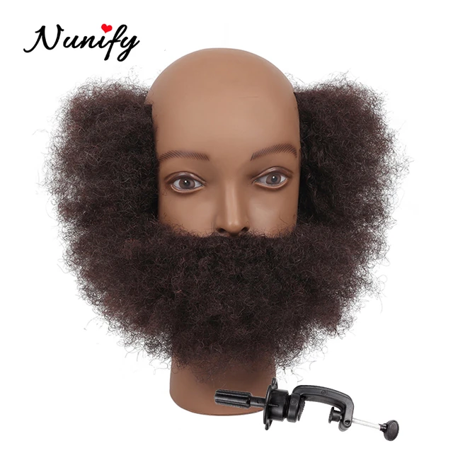 Nunify American Mannequin Head With Human Hair For Braiding,Curly Hair Afro Mannequin  Head 100%