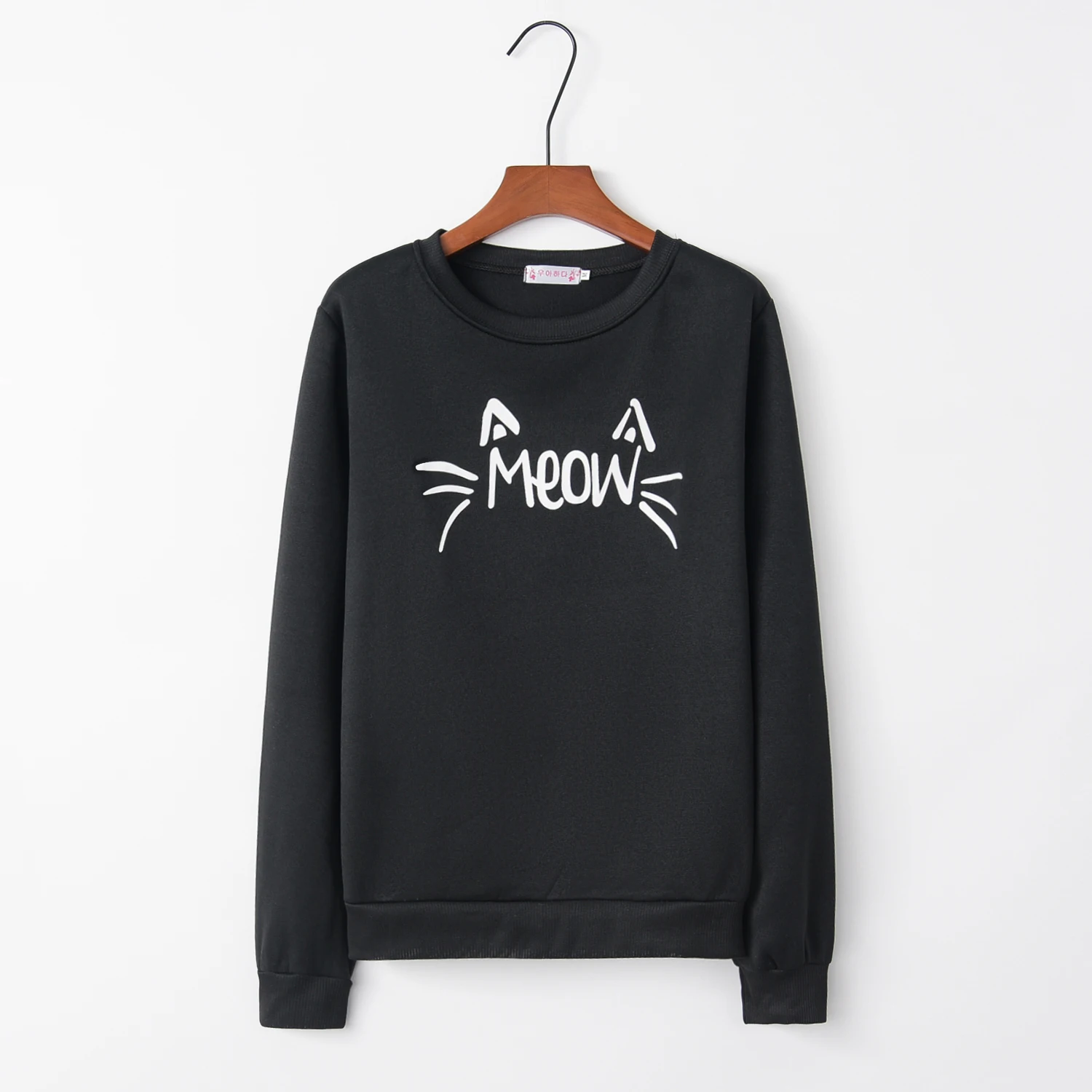 Meow cat серый дизайн распродажа толстовки кофты Женские повседневные Kawaii Harajuku Sweat для девочек европейские Топы корейские
