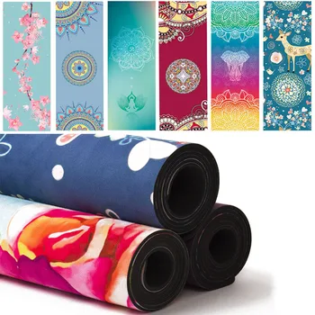 

5mm Suede Yoga Mat Slip-resistant Natural Rubber Health Yoga Flower Meditation Mat Folding Fitness Pads wiht Free Carry Bag
