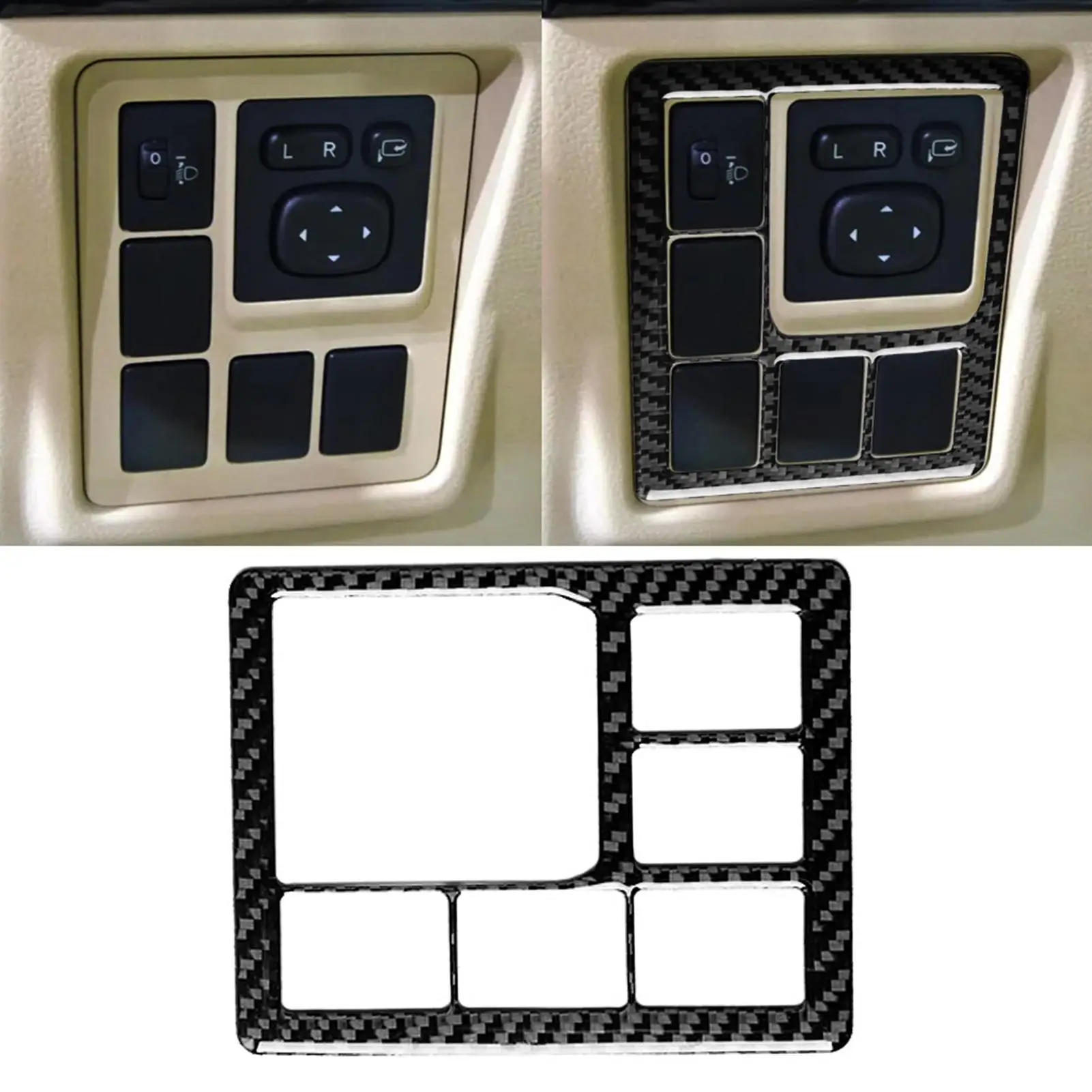 

Fashion Durable Headlight Control Switch Frame Carbon Fibre Sticker For Toyota Land Cruiser Prado 2014 2015 2016 2017