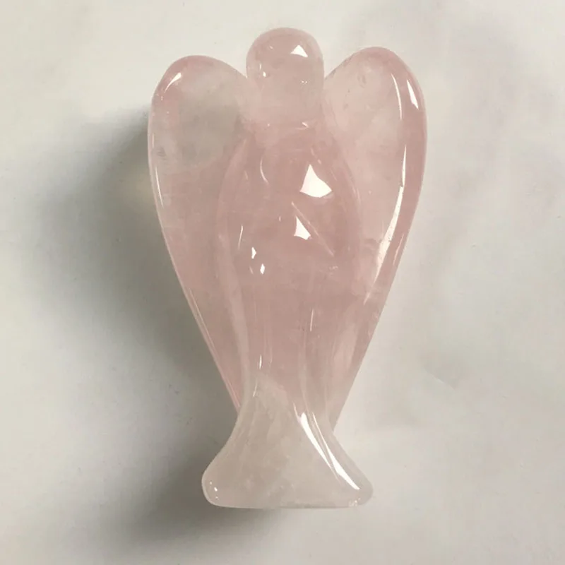 Rose Quartz Высокое качество 3 дюймов натуральный содалит Ангел Хрустальная Статуэтка для украшения дома Рождественский подарок или коллекция XYW - Цвет: Rose Quartz