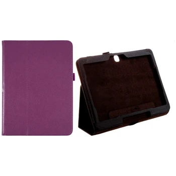 

2 Pcs Leather Case Cover for Samsung Galaxy Tab 3 10.1 P5200 P5210 P5220 Tablet Colour-Purple & Brown