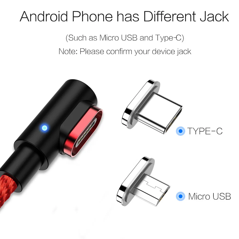 Магнитный кабель STONEGO на 90 градусов usb c Micro usb type C кабель для быстрой зарядки L-Line Micro usb type-C магнитное зарядное устройство под прямым углом