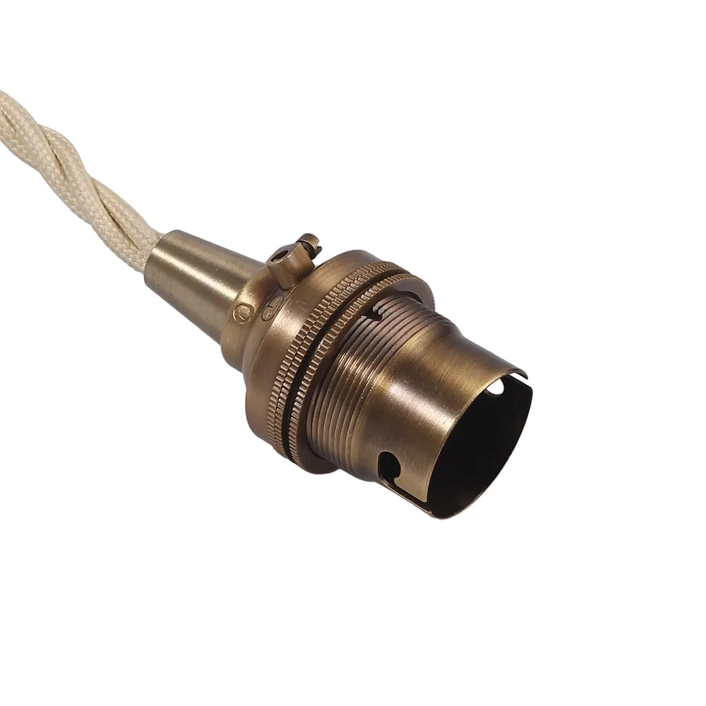 Neoteck 220-240V Ретро Винтаж Edison B22 Алюминий в виде ракушки База держатель лампы светильник ing гнездо для потолочный светильник для адаптера переменного тока веревка