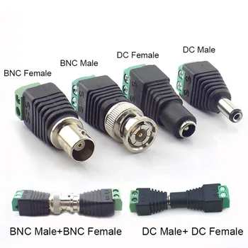 

12V DC Power Male Female Jack Adapter Plug Video Balun Converter BNC Connector for Led Strip Light Camera Power Connector