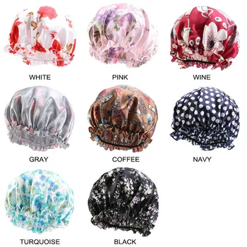 

28cm Satin Hair Caps Bonnet for Parent Day Night Sleep Cap Soft Silky Hair Care Wear Hat Women Head Wrap Hair Accessories