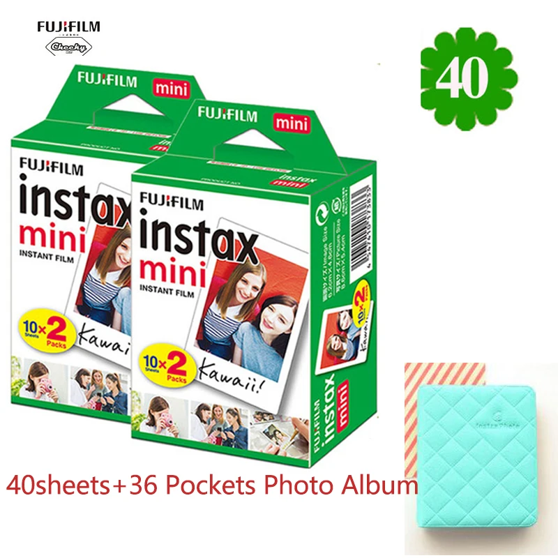 40PS and Photo Album Fujifilm Instax Mini 20 листов белая пленка фото бумага моментальная печать альбом для Fujifilm Instax Mini 7 s/8/25/90/9 - Цвет: 40PS and Photo Album