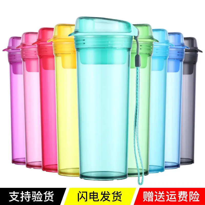 

Tupperware Glass 500ml Portable Bottle Portable Plastic Men And Women Simple Student Household Large Capacity Sports Cup