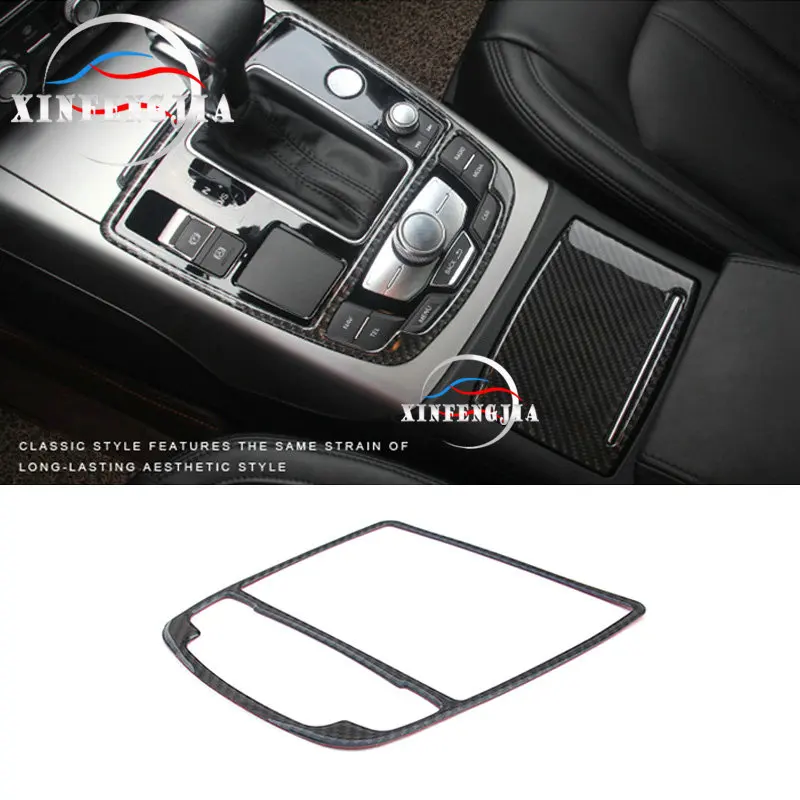 Для Audi A7 A6 C7 2012- углеродное волокно центр переключения передач кнопки рамка отделка