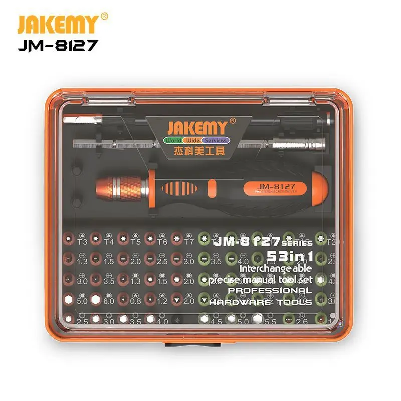 

JAKEMY 8127 53 IN 1 Professional Mini Screwdriver Set DIY Repair Tool Kit for Cellphone Laptop Electronic Products