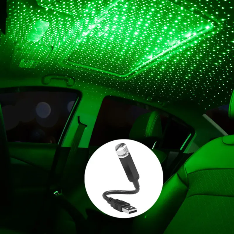 Adjustable Lens Laser Projector Mini USB LED Car Light Interior Atmosphere Decorative Lights Bird's nest, Time Tunnel
