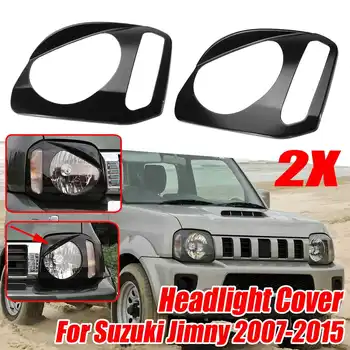 

Black Left+Right Car Front Headlight Head Light Lamp Cover Trim Frame For Suzuki Jimny 2007-2015 ABS Decoration Headlight Cover