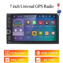2 Din 7 ''Octa Core Universele Android 10 4Gb Ram 64G Rom Auto Radio Stereo Gps Navigatie wifi 1024*600 Touch Screen 2din Auto Pc