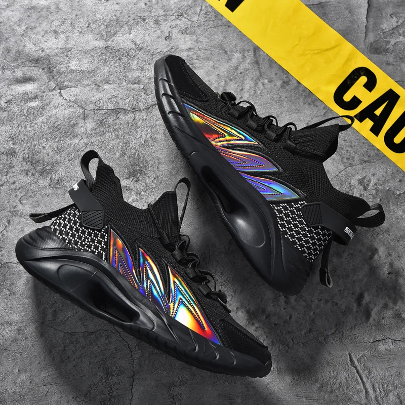 

LEIXAG Outdoor Men Running Sport Shoes Breathable Mesh Flying Fabric Trainers Shoes Fitness Sneakers Athletic Shoes Size 39-46