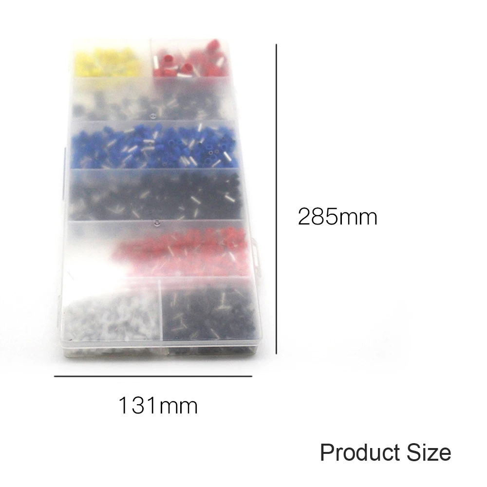 

Hot 1200Pcs Assorted End Electrical Wire Crimp Terminal Connector Kit Set Crimping Wire End Terminals Copper Insulated Cord Pin