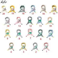 Детский зимний плотный хлопковый стеганый шарф с поперечным воротником, Стильный ветрозащитный шарф с помпоном и милым рисунком мышки и динозавра