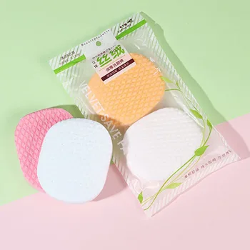 

Face Cleansing Puff Velvet Massage Deep Cleansing Wash Puff Hydrophilic Clean Oval 2 Packs Wash Face Sponge-u