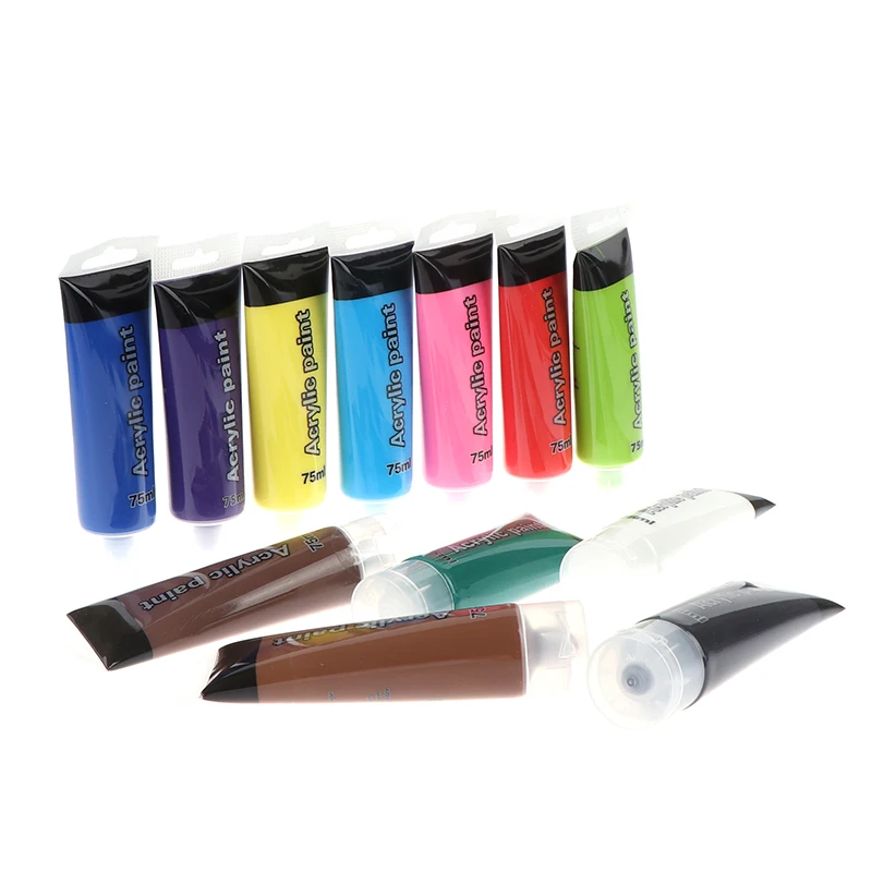 

Arts 75ml Acrylic Hose Wall Painting Fabric Paint For Clothing Textile Nail Fiber Pigment Acrylic Paints Big Art Supplies Crafts