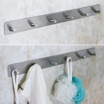 

6 Hooks Towel Multifunction Clothes Hanger Bag Entryway Bedroom Wall Mounted Home Robes Heavy Duty Bathroom Purse Coat Racks