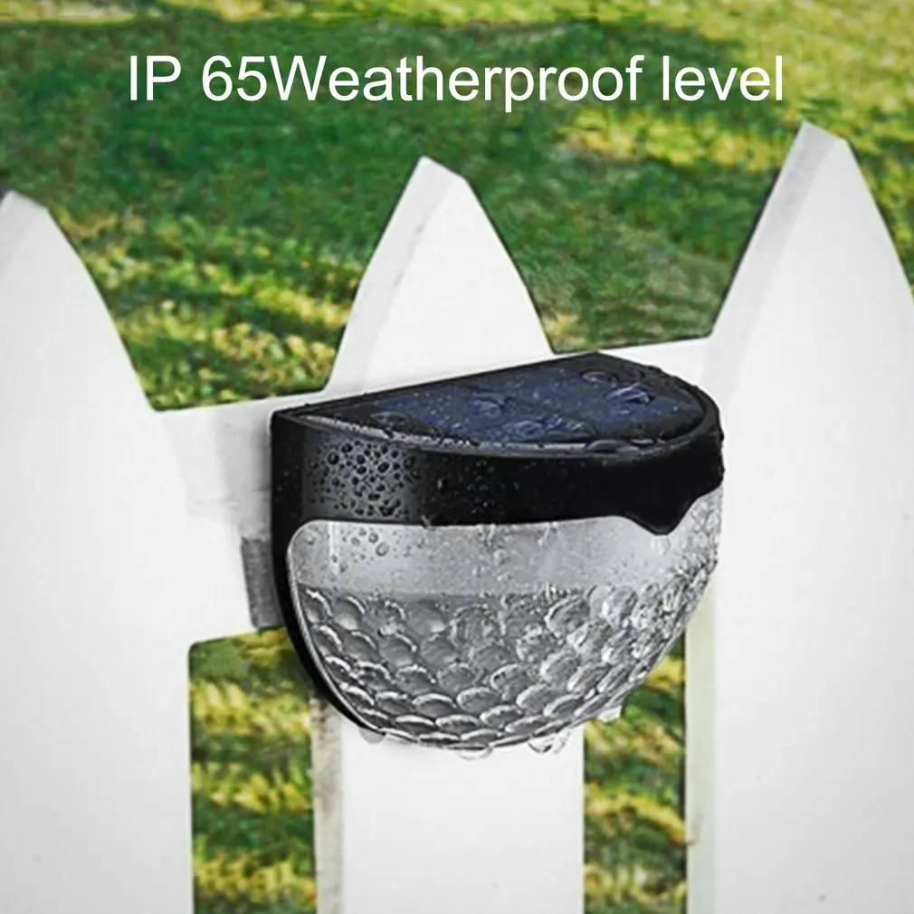 4pcs Solar 6 LED Light Garden Lights Outdoor Waterproof Fence Yard Wall Lamp Auto Sensor Intelligent Lamps Lighting Wireless