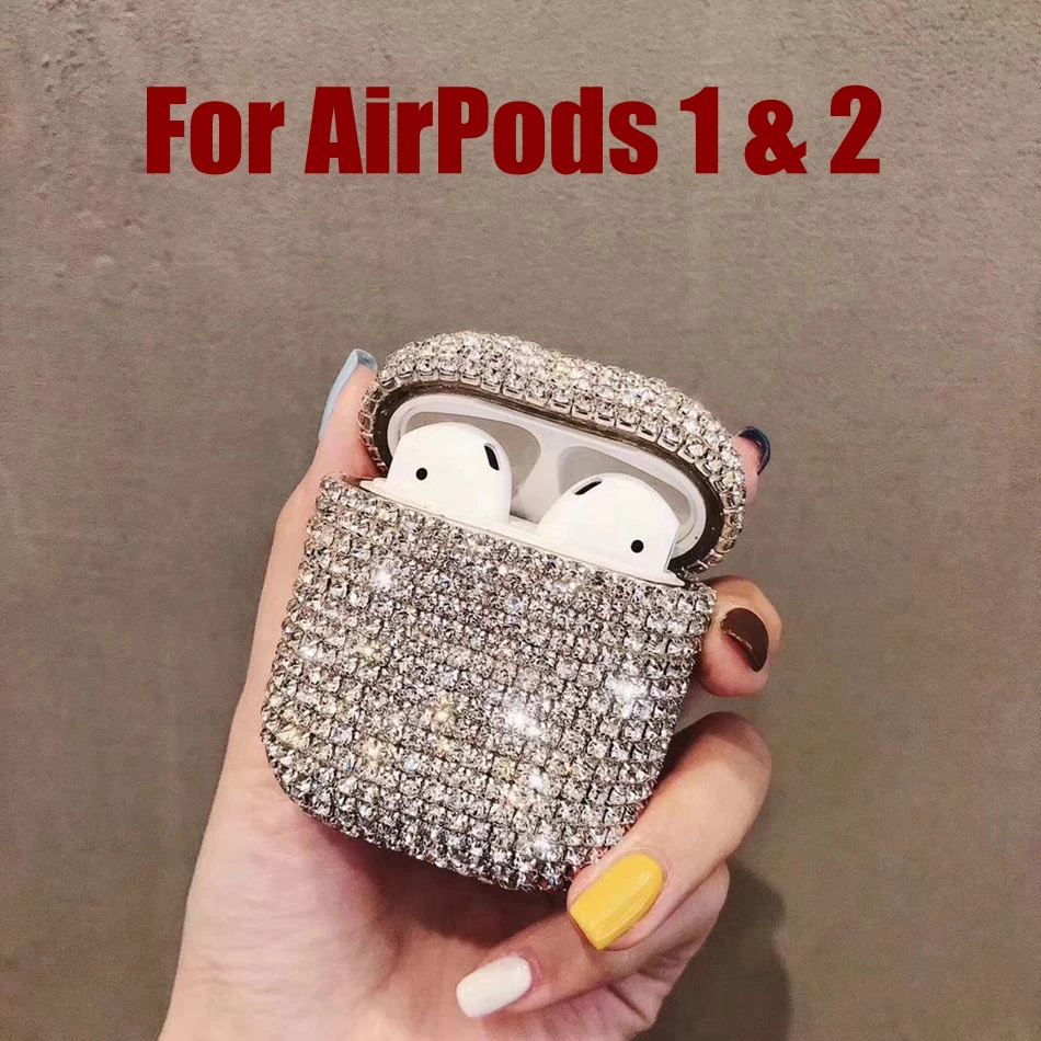 Чехол для AirPods Pro, роскошный блестящий 3D бриллиантовые наушники, чехол для AirPods 3 airpods 2, Блестящий жесткий защитный чехол для AirPods - Цвет: For AirPods 1 2