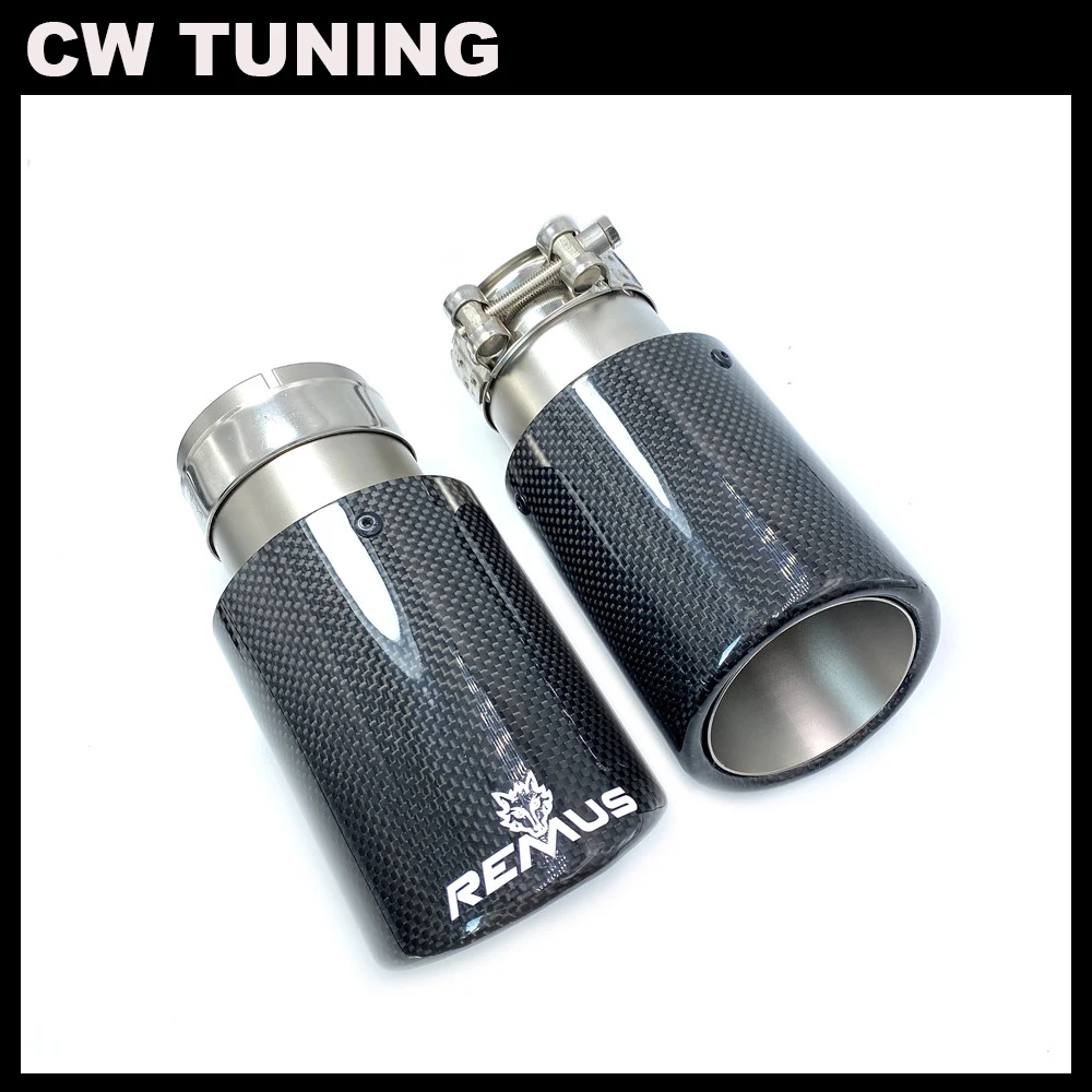 

Top Quality Sandblasting Car Glossy Carbon Remus Muffler Tip Exhaust System Pipe Mufflers Exhaust Tips For BMW Benz Audi