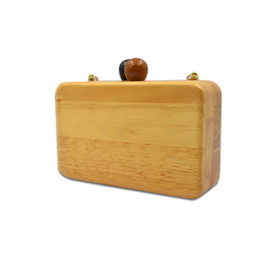 

Retro Wood Pattern Clutch Handbag Women Rectangular Rounded Corner Crossbody Bag Small Flap Bags Lock Shoulder Messenger Bags