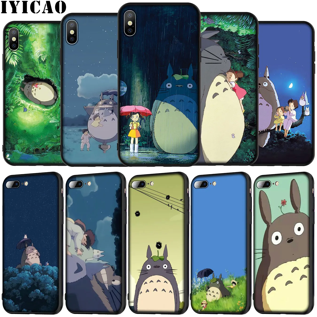 Мягкий силиконовый чехол IYICAO для телефона в стиле Мой сосед Тоторо iPhone 12 Mini XR X XS 11