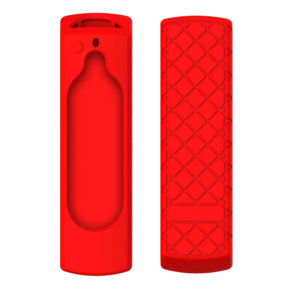 Домашний ромбовидный ударопрочный чехол для пульта дистанционного управления мягкие защитные аксессуары силиконовый чехол многоразовый для пожарной ТВ-карты 4K - Color: Red