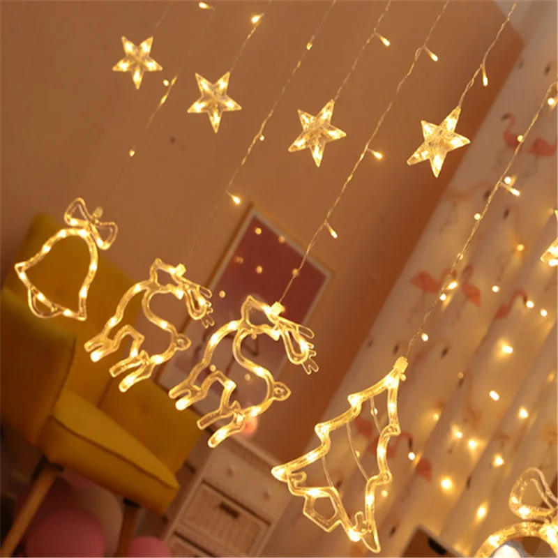 Рождественский светильник в форме лося Новогодняя гирлянда светодиодный для