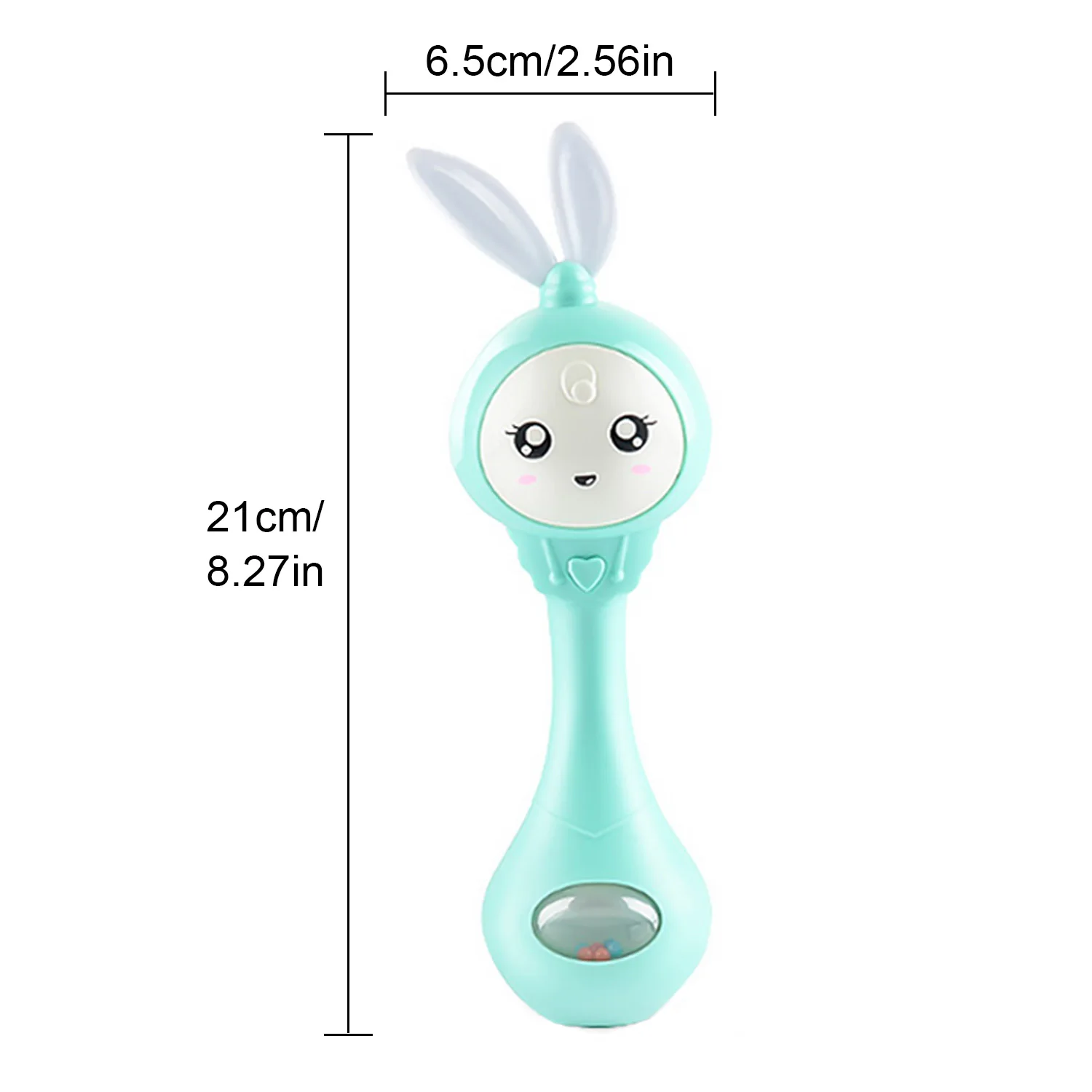 Baby Cartoon Rabbit Rattle Stick Handheld Teether Rattle Shaker Light Musical Rattle Teether Stick Grasping Hand Ring Bell Toy