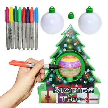 

Graffiti Christmas Magic Tree Kids Gift Toys Electric DIY Painted Christmas Ball Ornaments Christmas Decorations Party Supplies