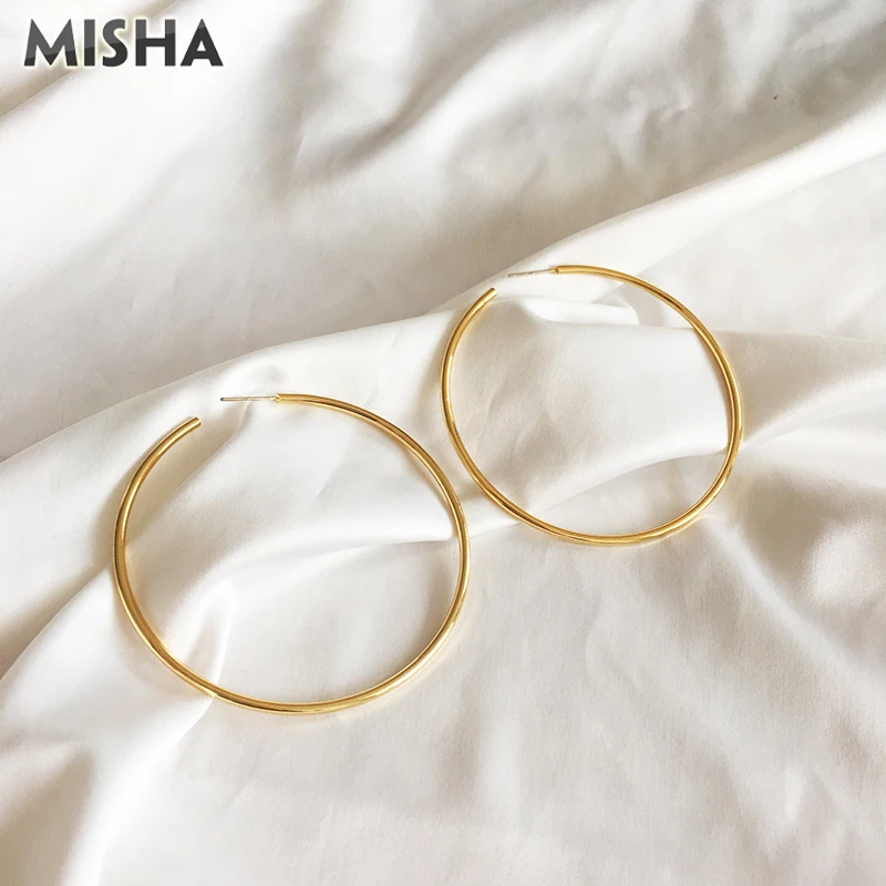 MISHA серьги-кольца для женщин, покрытые вручную круглые Винтажные Ювелирные серьги для девушек, подарки для девушек 0078