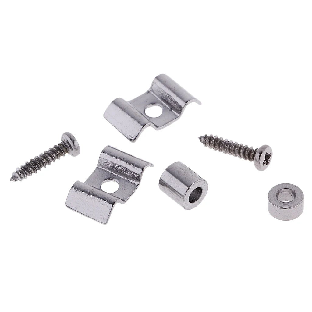 4 Pairs Guitar Roller String Tree Guide Retainer for ST SQ Guitar Electric Guitar Parts Instrument Accessories - Silver 
