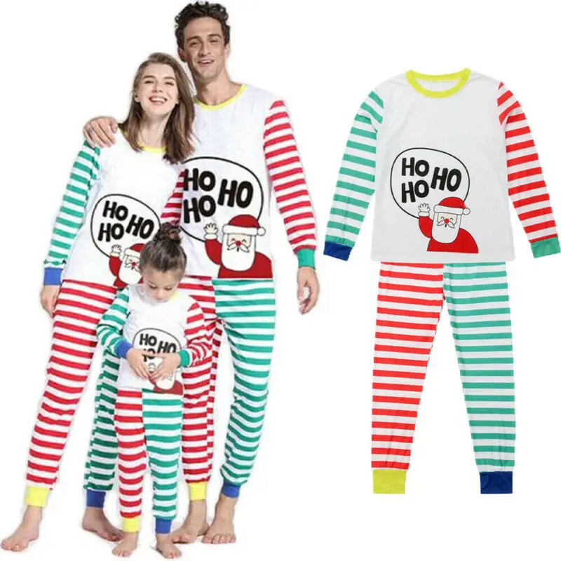 Комплект одинаковых рождественских пижам для всей семьи; одежда для сна с изображением Санта-Клауса для женщин и детей; одежда для сна; Семейные комплекты; одинаковые комплекты