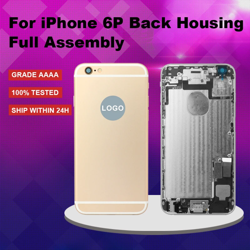 

Full Set Housing Assembly for iPhone 6 Plus Back Cover 100% Tested Battery Door Middle Frame with Flex Cable Chassis Button