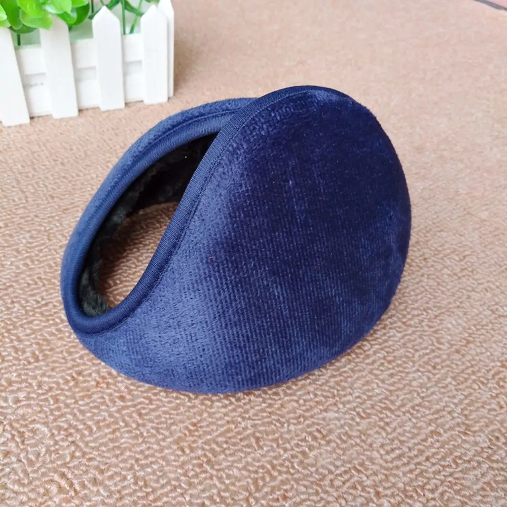 Navy blue Новинка; зимние плюшевые наушники унисекс для мужчин и женщин; флисовые теплые наушники; теплые плюшевые тканевые наушники; теплые наушники - Цвет: Navy blue