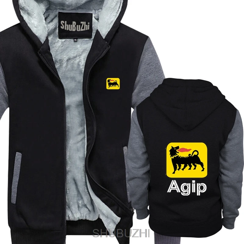 Новинка AGIP Racing Oil Company Logo мужское плотное худи зимнее теплое пальто с длинным рукавом shubuzhi евро размер плотное худи s sbz4228