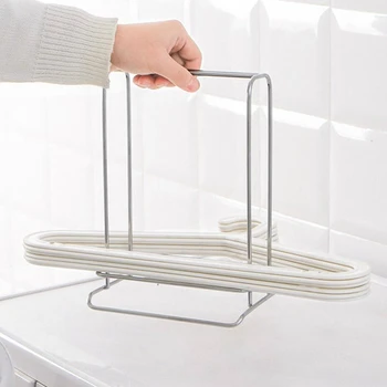 

New Household Mini Portable Stainless Steel Desktop Indoor Hanger Storage Organizer Silver