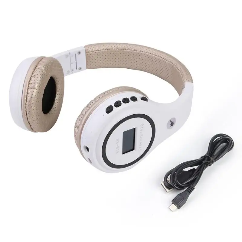 BS-N75 Беспроводные стерео Bluetooth наушники с микрофоном свет Поддержка TF карты FM радио Поддержка ing 3,5 мм аудио соединение