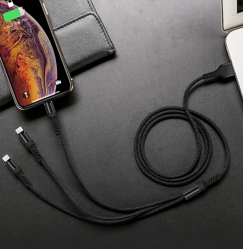 3 в 1 быстрая зарядка USB кабель USB TypeC мобильный телефон для samsung S9 для xiaomi mi9 redmi зарядное устройство Micro USB кабель