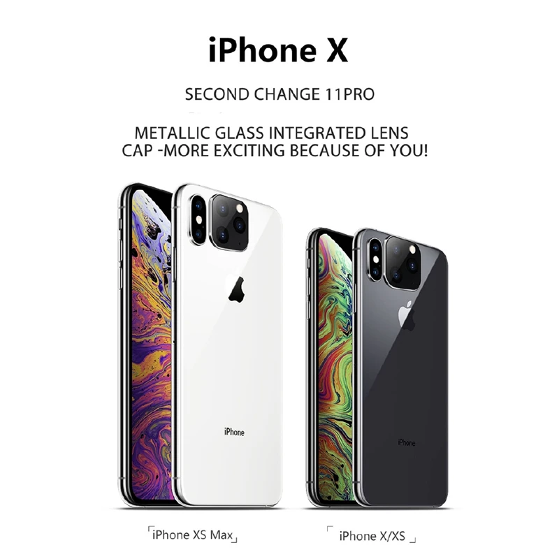 Подходит для IPhone Apple X Seconds Cambio 11 Pegatina De Lente Xs Max Xsmax Modificada 11promax Explosion Lens 11 camera Promax