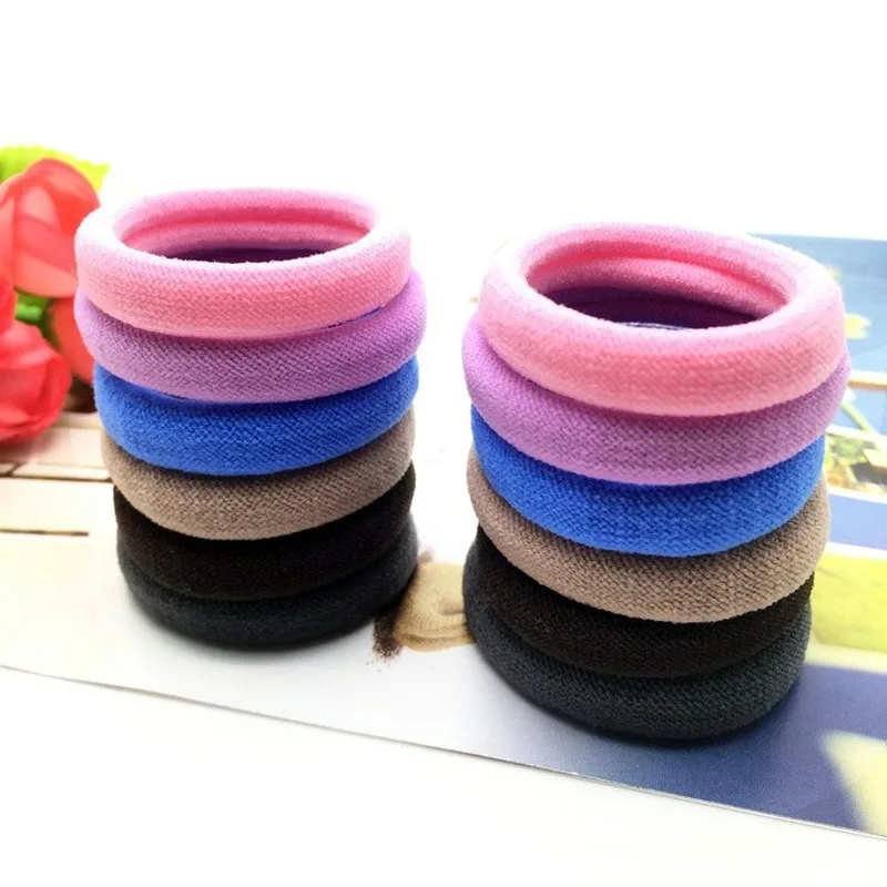 100PCs Towel Hair Band Ultra Stretch Hair Band Multi Color Rubber Band