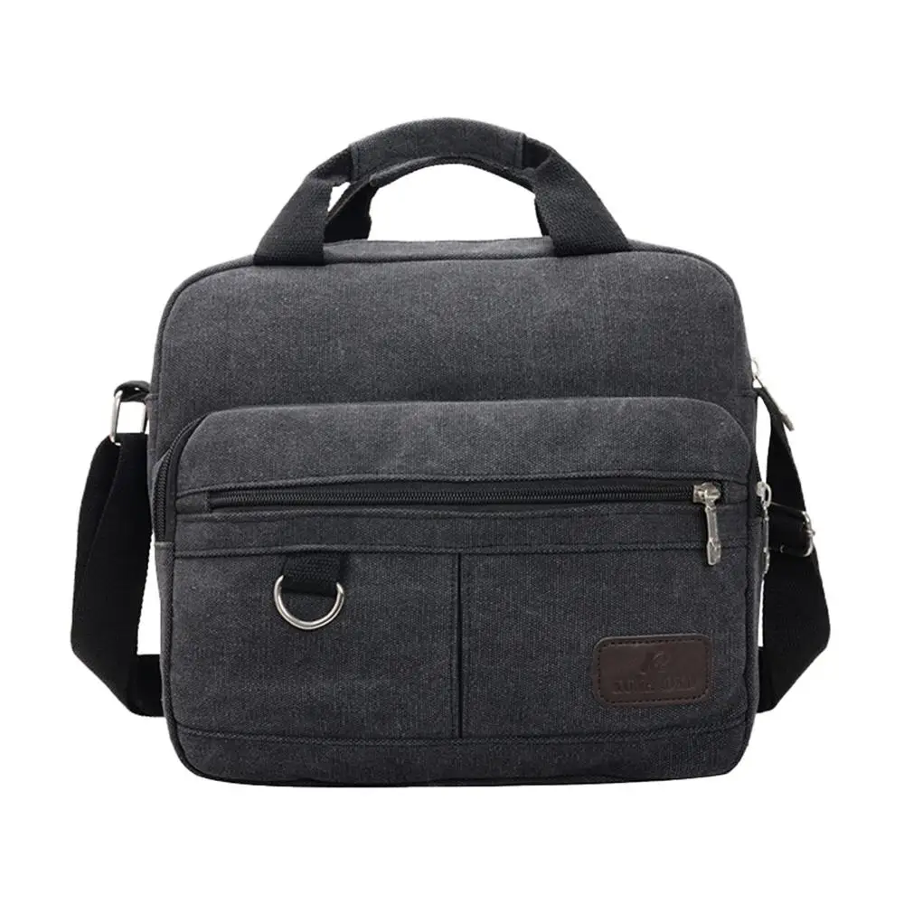 Billede af New Fashion Men's Casual Shoulder Messenger Bag Male Casual Canvas Travel Shoulder Bags Solid Color Fashion Crossbody Bags