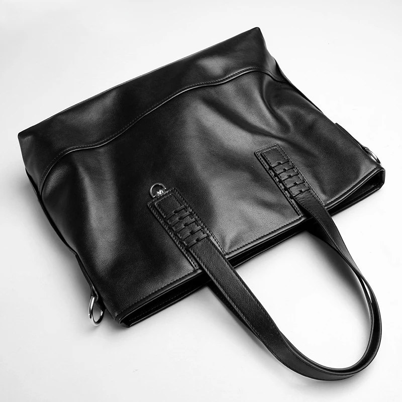 2023 New Men's Briefcase Genuine Leather Male Bags High Quality Fashion Laptop Briefcase Bag Large Shoulder Bag For Men Totes 5