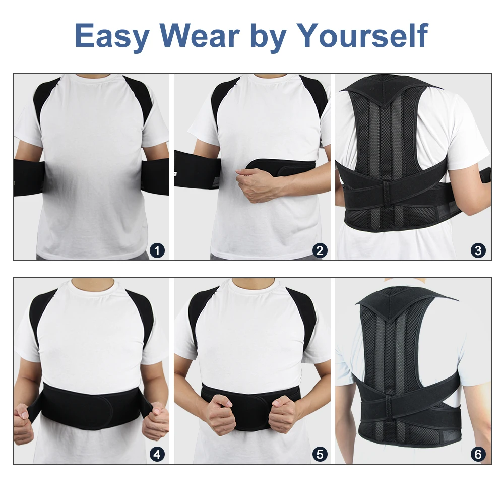 Регулируемый Корректор осанки для спины для мужчин и женщин, поясничный бандаж для поддержки спины